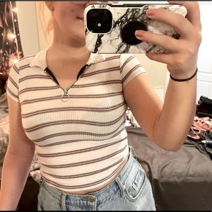 tight collared crop top